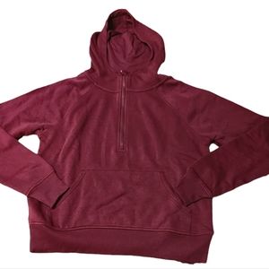 Members Mark Women's Ribbed Half Zip Hoodie With Kangaroo Pocket